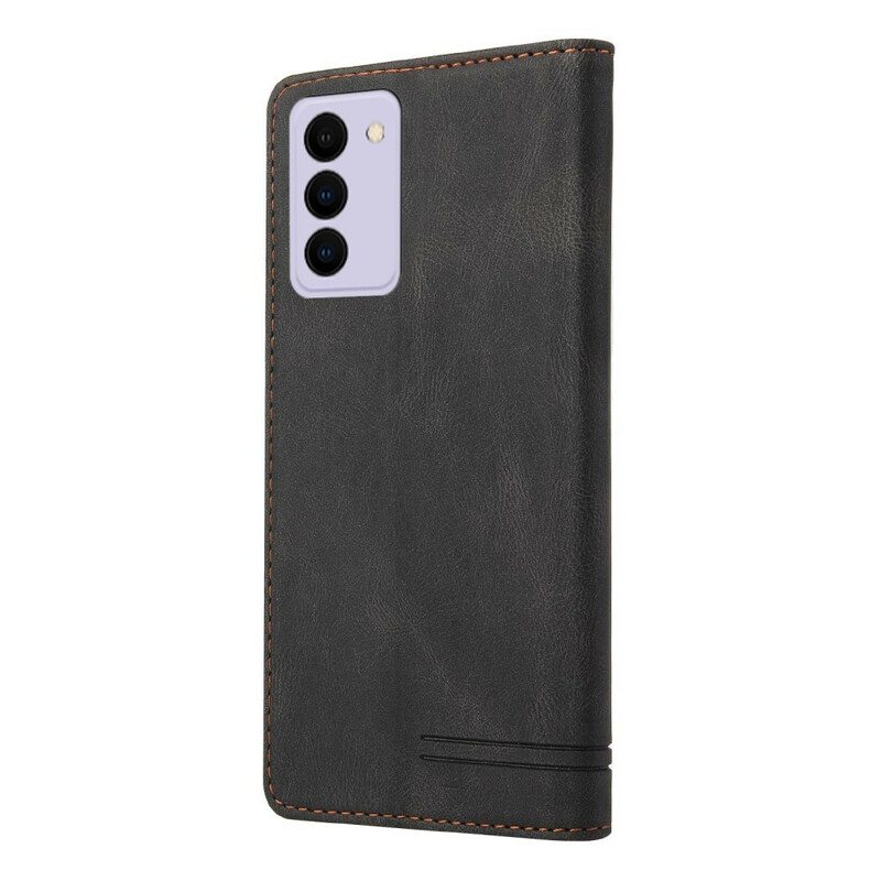 Puhelinkuoret Samsung Galaxy S21 FE Kotelot Flip Keinonahka Gq.utrobe