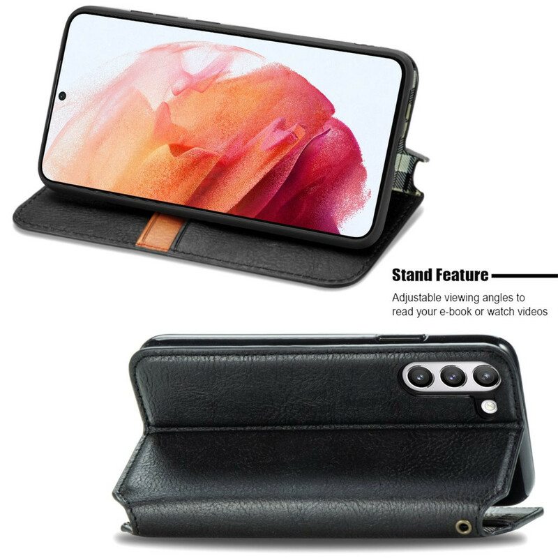 Puhelinkuoret Samsung Galaxy S21 FE Kotelot Flip Nahkaefekti Diamond Texture