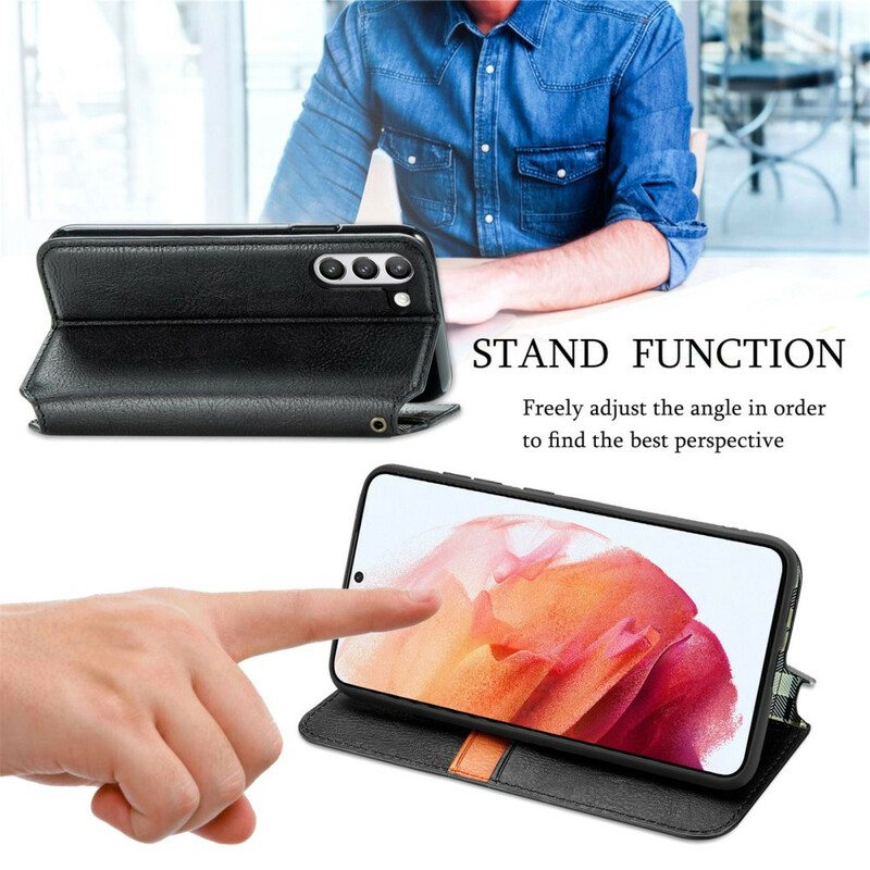 Puhelinkuoret Samsung Galaxy S21 FE Kotelot Flip Nahkaefekti Diamond Texture