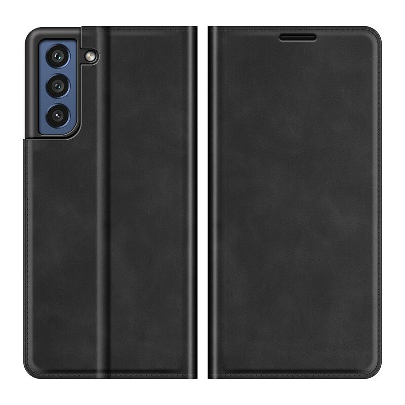 Puhelinkuoret Samsung Galaxy S21 FE Kotelot Flip Pehmeä Nahkaefekti