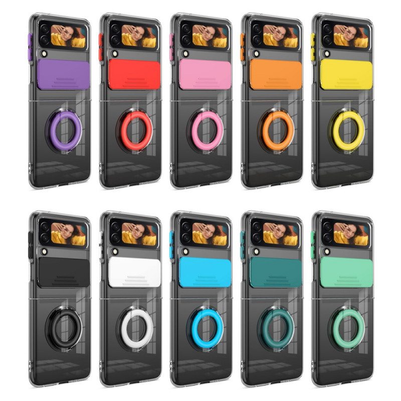 Case Samsung Galaxy Z Flip 3 5G Kotelot Flip Valokuvamoduulin Rengas Ja Kansi