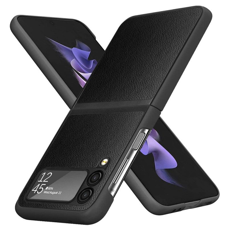 Kuori Samsung Galaxy Z Flip 3 5G Kotelot Flip Litchi Leather Style 2 Kpl
