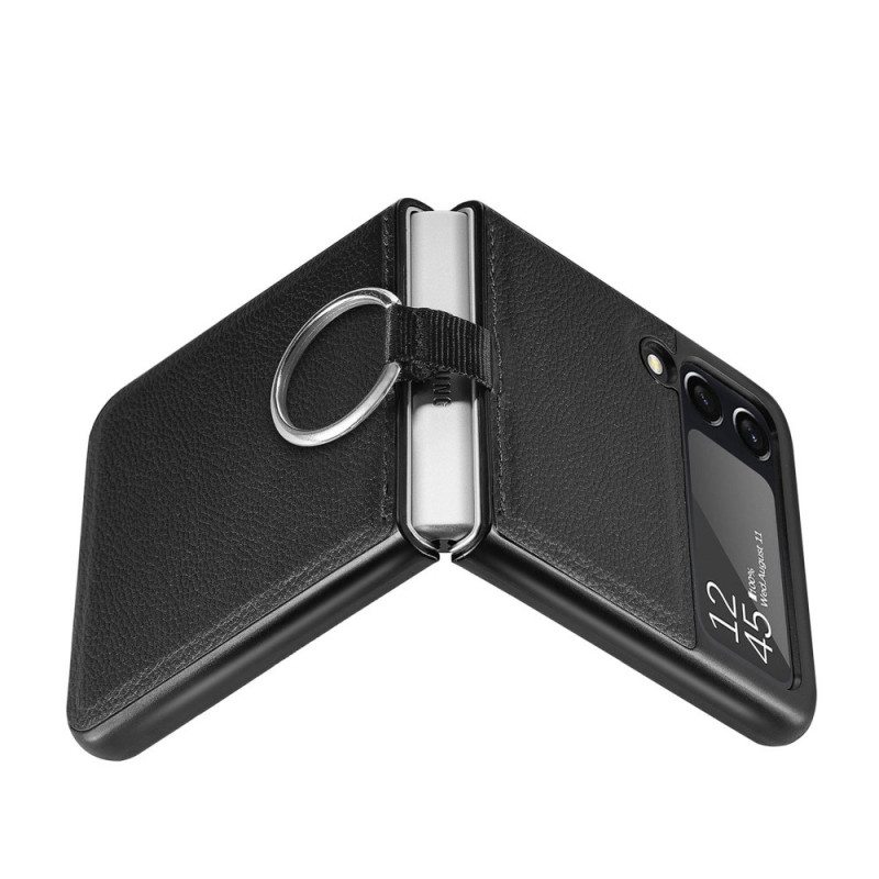 Kuori Samsung Galaxy Z Flip 3 5G Kotelot Flip Nahkaefekti Renkaalla