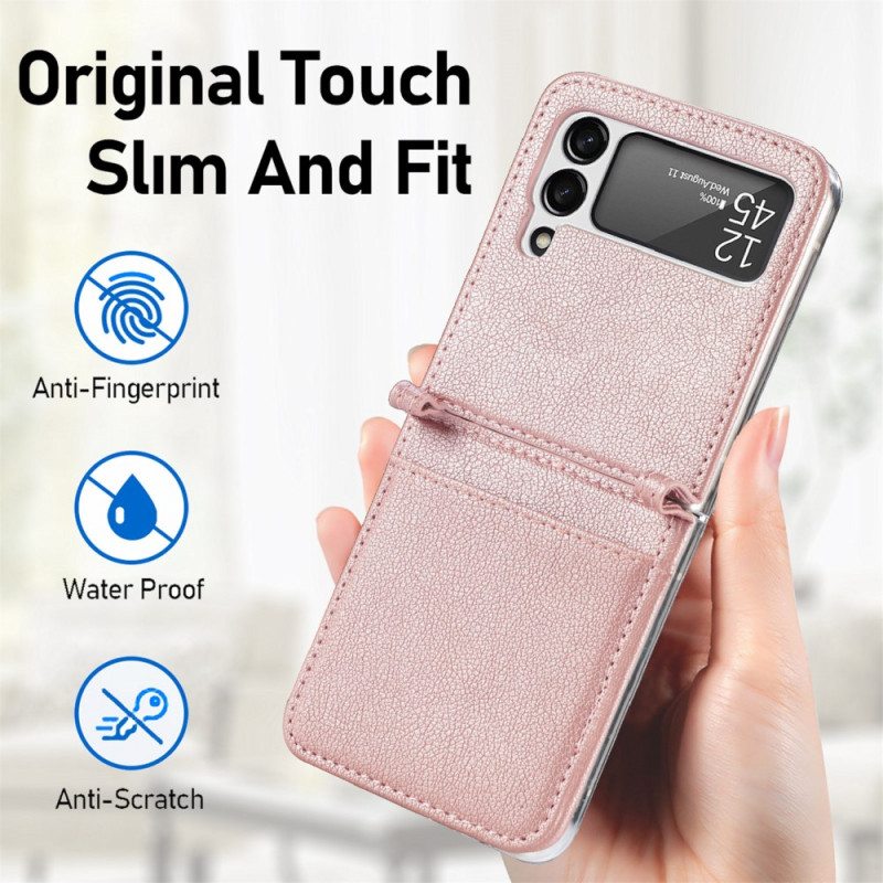 Kuori Samsung Galaxy Z Flip 3 5G Kotelot Flip Tekstuurinahkainen Korttikotelo