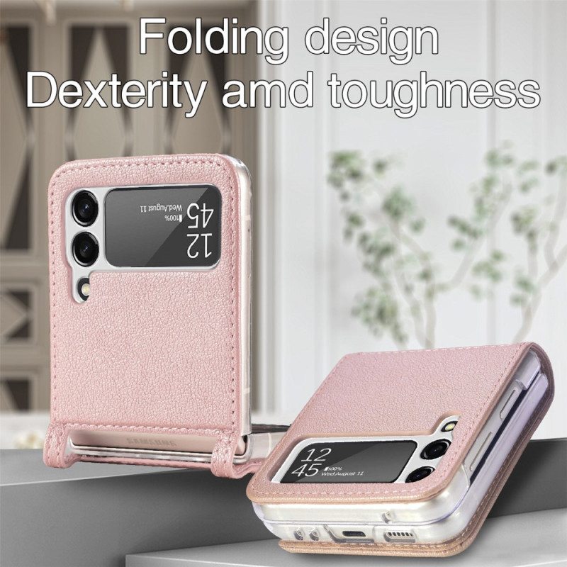 Kuori Samsung Galaxy Z Flip 3 5G Kotelot Flip Tekstuurinahkainen Korttikotelo