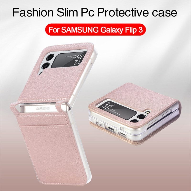 Kuori Samsung Galaxy Z Flip 3 5G Kotelot Flip Tekstuurinahkainen Korttikotelo