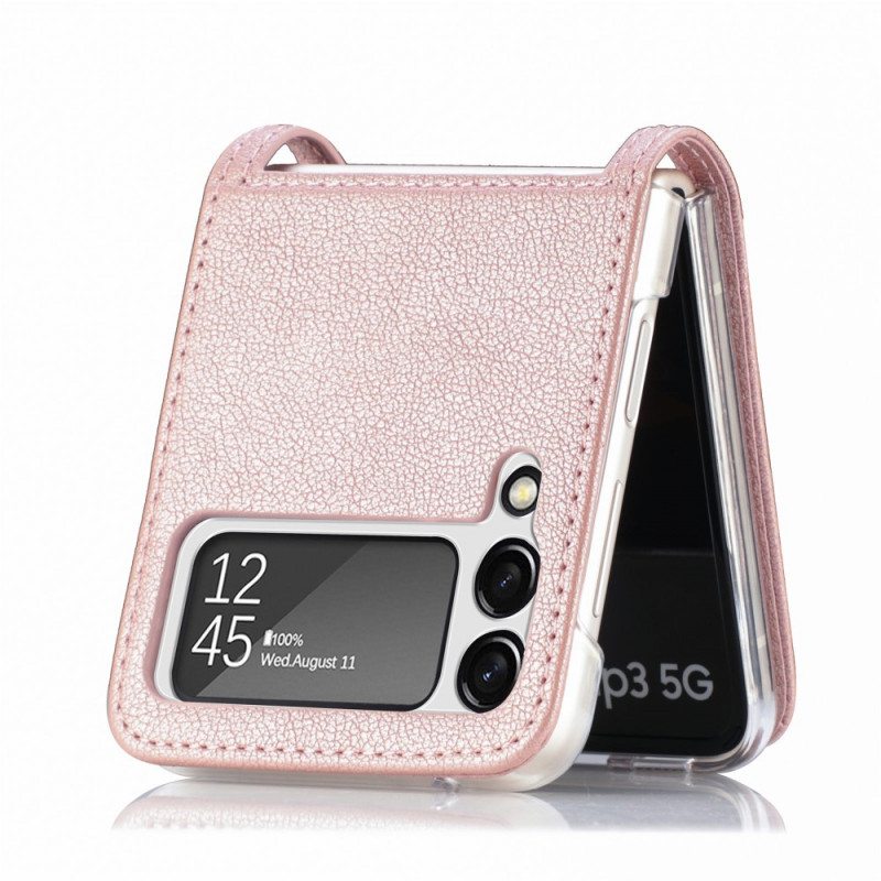 Kuori Samsung Galaxy Z Flip 3 5G Kotelot Flip Tekstuurinahkainen Korttikotelo