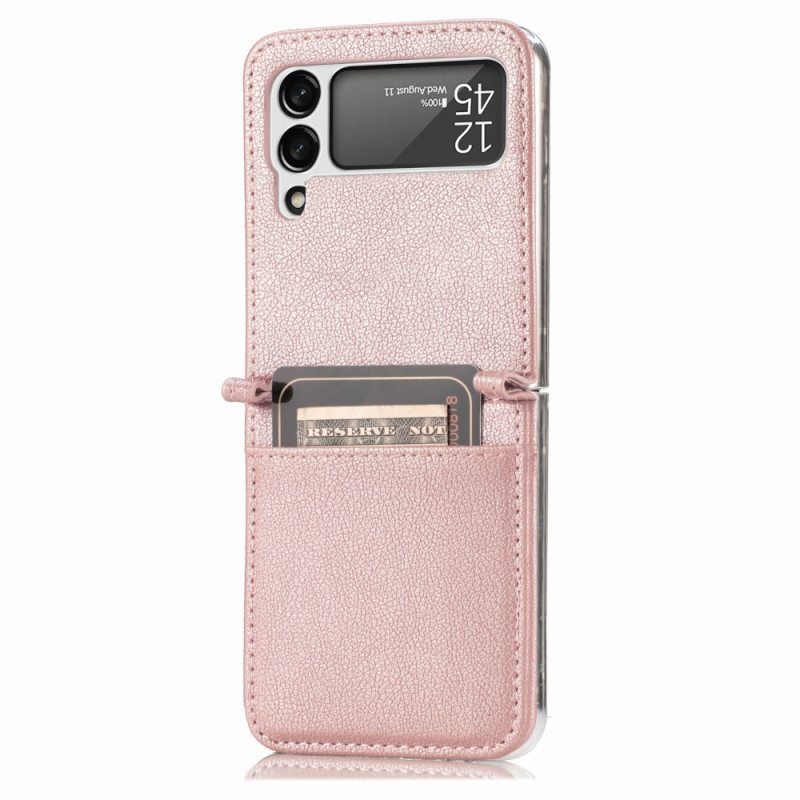 Kuori Samsung Galaxy Z Flip 3 5G Kotelot Flip Tekstuurinahkainen Korttikotelo