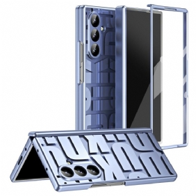 Kuori Samsung Galaxy Z Fold 7 Kirjainmuotoilu Karkaistusta Lasista Valmistetulla Näytönsuojalla