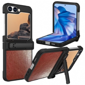 Kuori Samsung Galaxy Z Flip 7 Fe Nahkakuvio Jalustalla