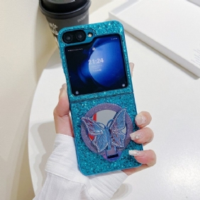 Kuori Samsung Galaxy Z Flip 7 Fe Strassilla Koristeltu Perhosjalusta