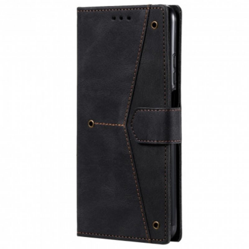 Flip Case Xiaomi Mi 10T Lite Kaksiväriset Keinonahkaiset Niitit