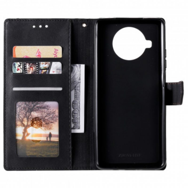Flip Case Xiaomi Mi 10T Lite Kaksiväriset Keinonahkaiset Niitit