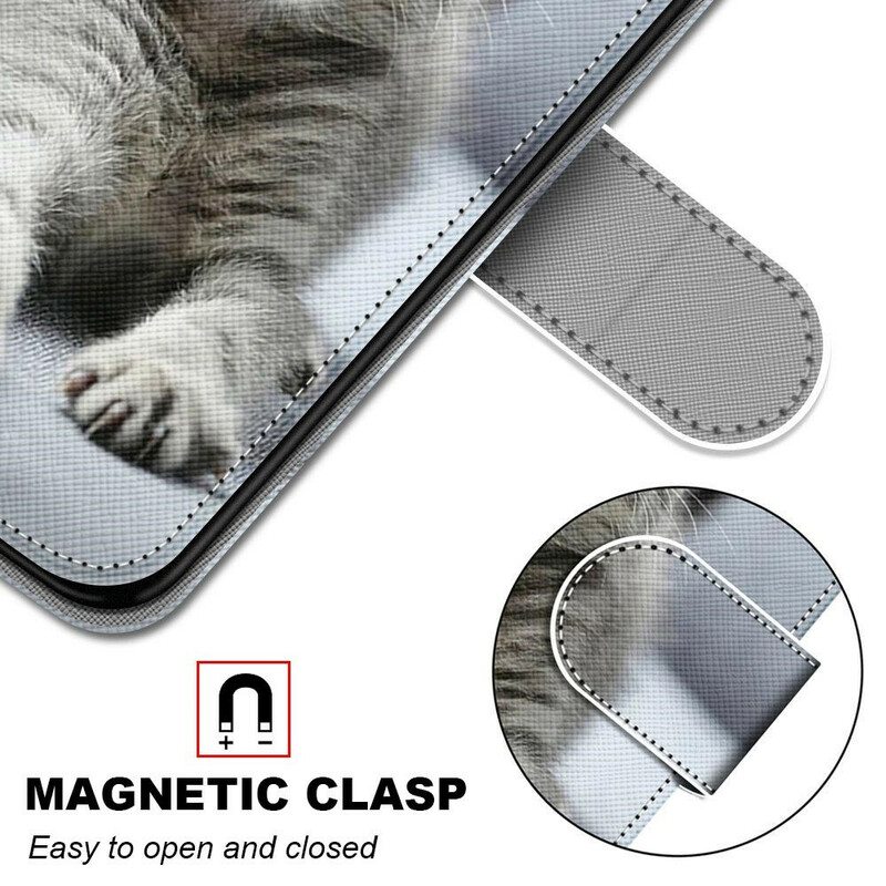 Flip Case Xiaomi Mi 10T Lite Suojaketju Kuori Strappy Kitten