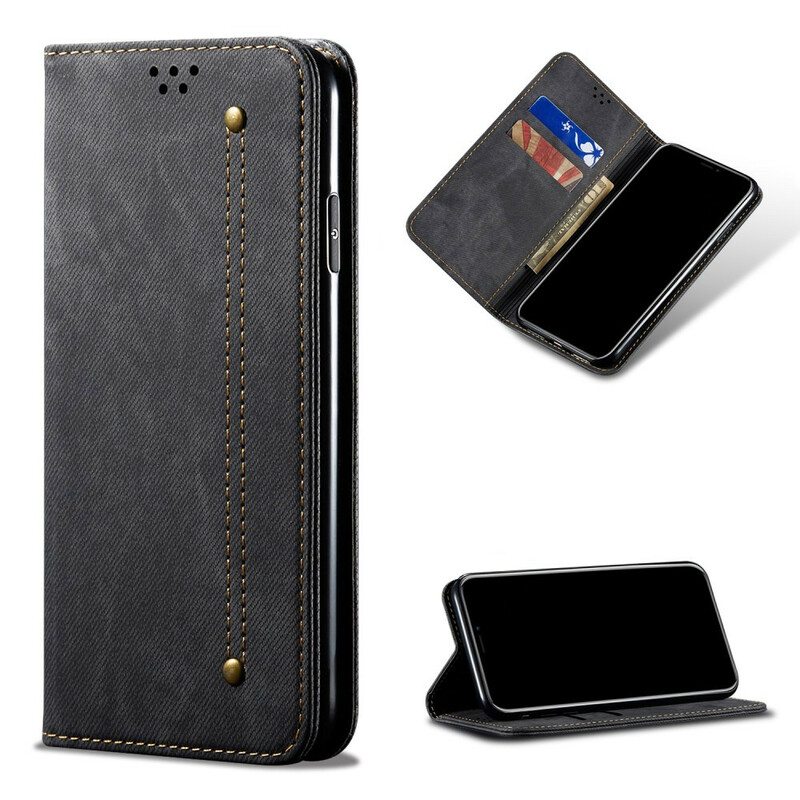 Puhelinkuoret Xiaomi Mi 10T Lite Kotelot Flip Denim Kangas