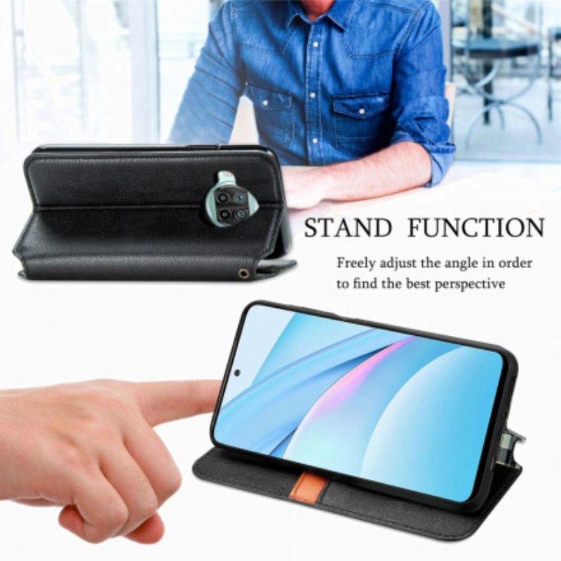 Puhelinkuoret Xiaomi Mi 10T Lite Kotelot Flip Nahkaefekti Diamond Texture