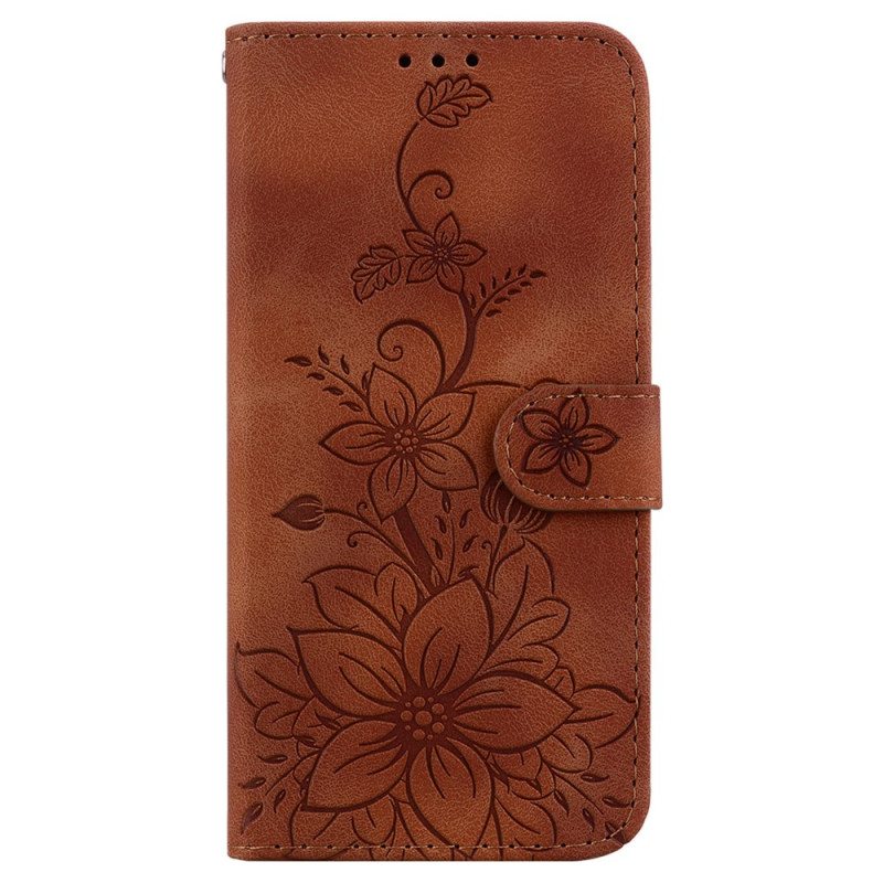 Nahkakotelo Samsung Galaxy S24 5g Kukkahihna