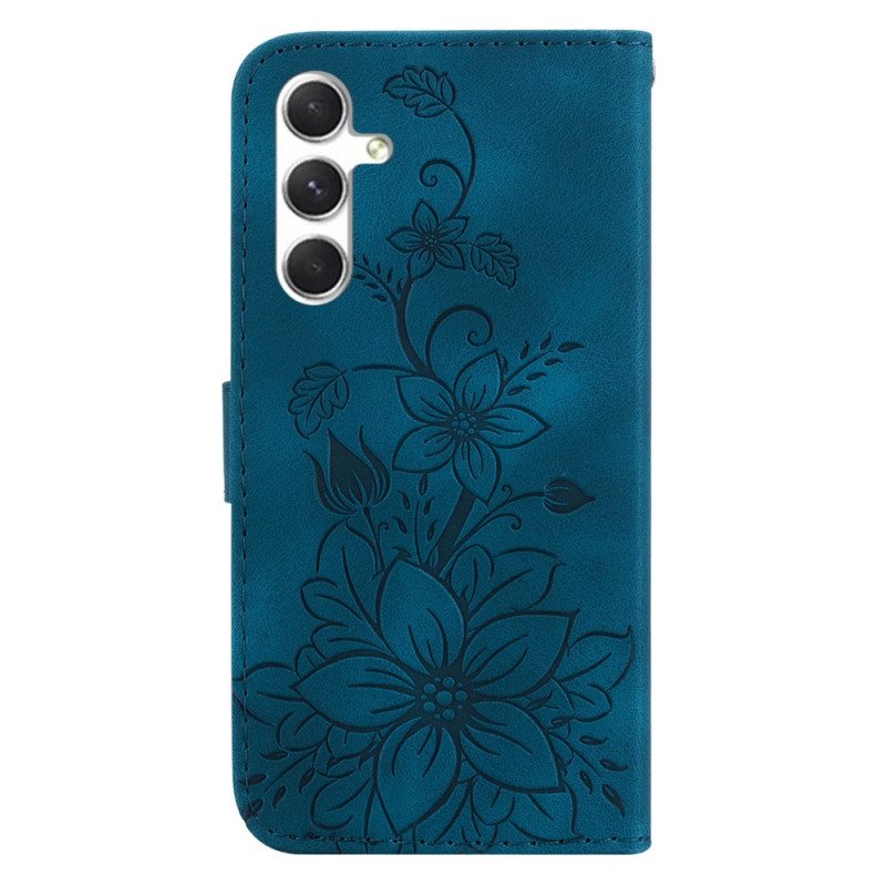 Nahkakotelo Samsung Galaxy S24 5g Kukkahihna