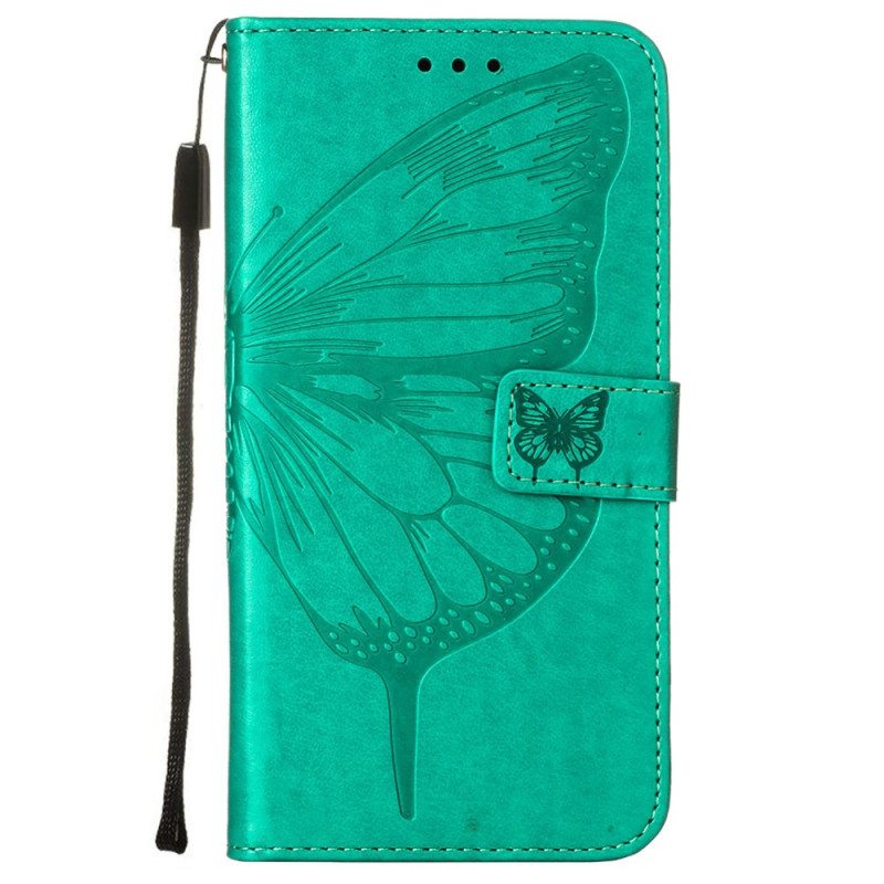 Kotelot Samsung Galaxy S23 5G Butterfly Design Kaulanauhalla