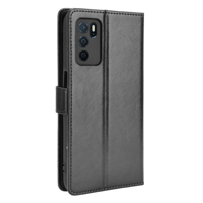 Nahkakotelo Oppo A16 / A16s Näyttävä Keinonahka