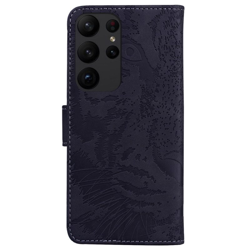 Nahkakotelo Samsung Galaxy S23 Ultra 5G Tiikerin Jalanjälki