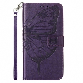 Kuoret Realme C55 Perhoskuvioinen Kukkakuvioinen Hihnalompakko