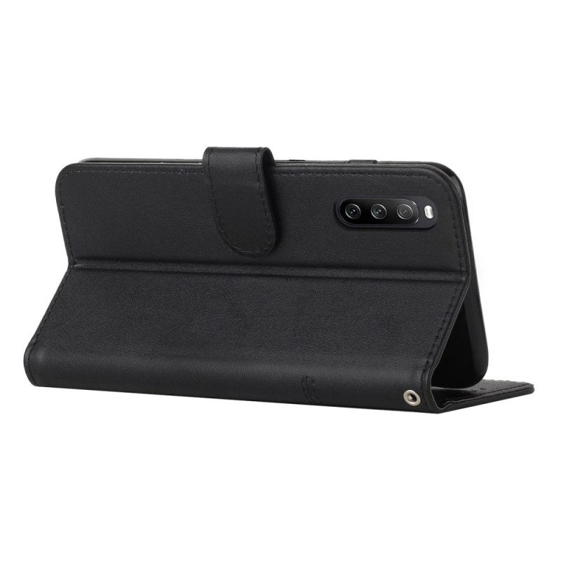 Kotelot Sony Xperia 10 IV Geometrinen Nahkatyyli Hihnalla