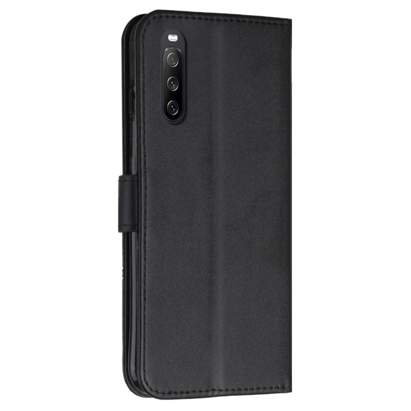 Kotelot Sony Xperia 10 IV Geometrinen Nahkatyyli Hihnalla