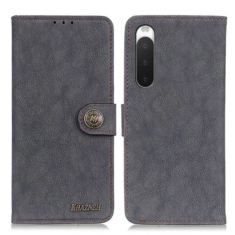 Kotelot Sony Xperia 10 IV Vintage Khazneh Haljasnahka