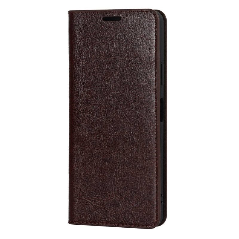 Puhelinkuoret Sony Xperia 10 IV Kotelot Flip Aito Nahka