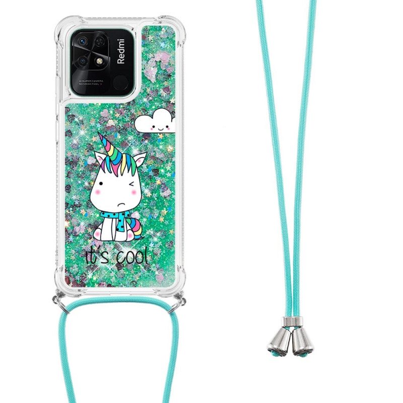 Case Xiaomi Redmi 10C Kiristysnyörillä Kiristysnauha Yksisarvisille