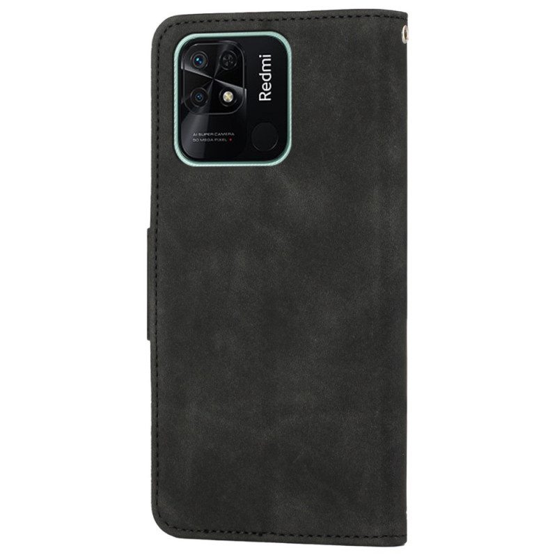 Flip Case Xiaomi Redmi 10C Yksivärinen Kaulanauha