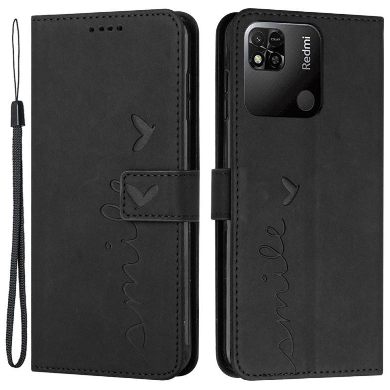 Kotelot Xiaomi Redmi 10C Hymyile Lanyardin Kanssa