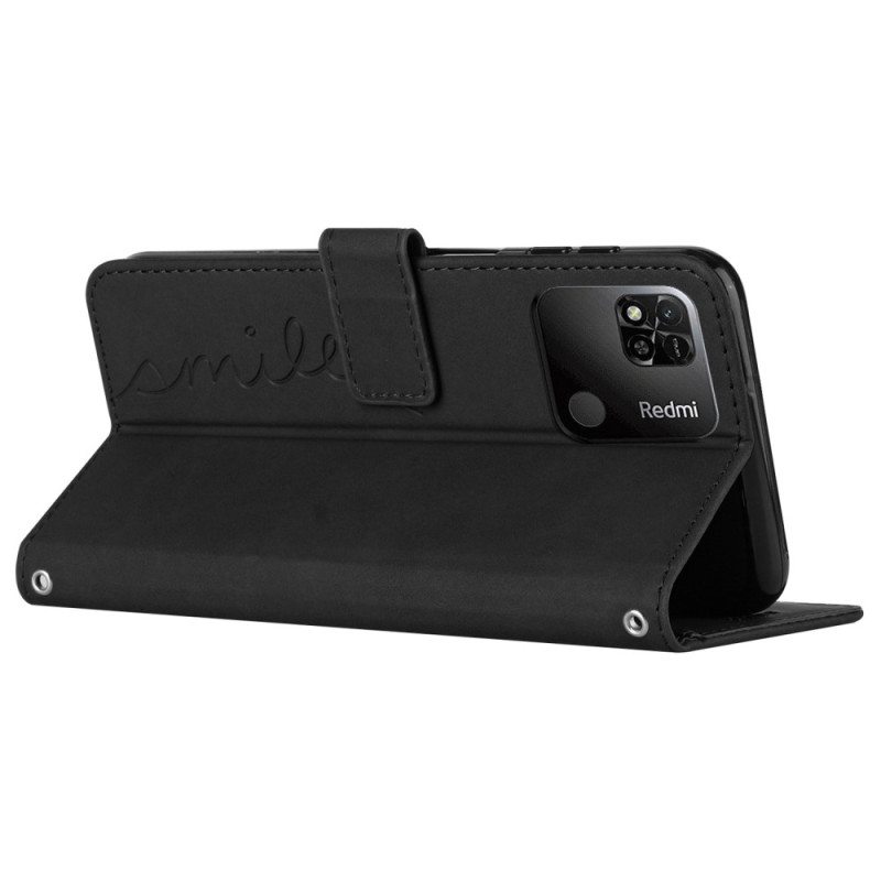 Kotelot Xiaomi Redmi 10C Hymyile Lanyardin Kanssa