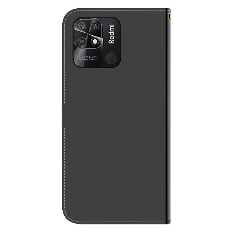 Kotelot Xiaomi Redmi 10C Keinopeilinahka Hihnalla