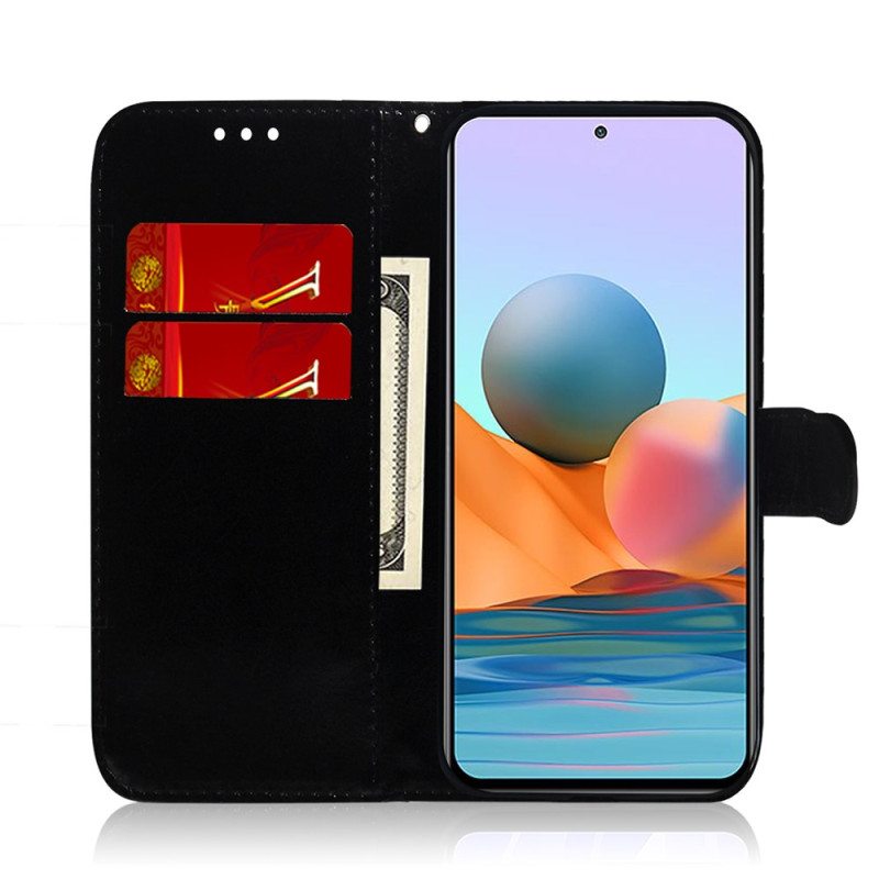 Kotelot Xiaomi Redmi 10C Keinopeilinahka Hihnalla