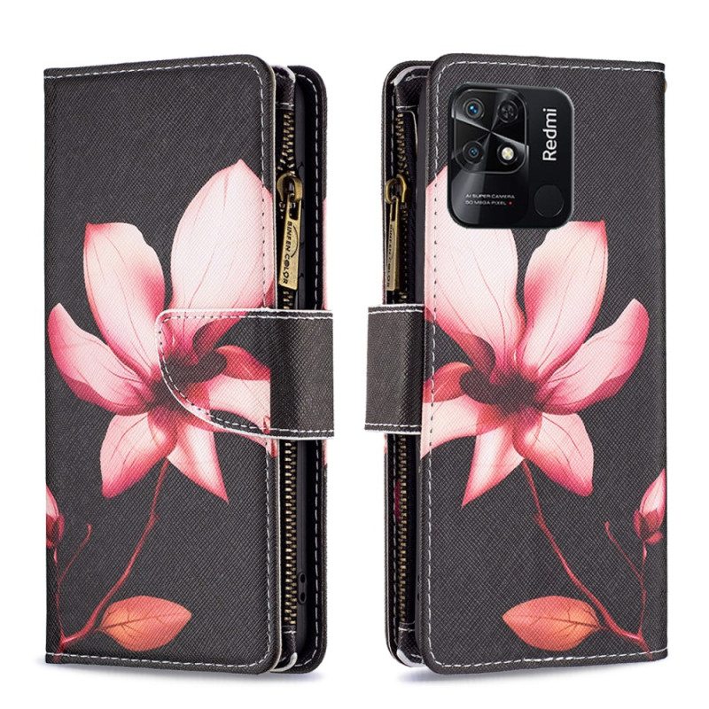 Kotelot Xiaomi Redmi 10C Kukkavetoketjullinen Tasku
