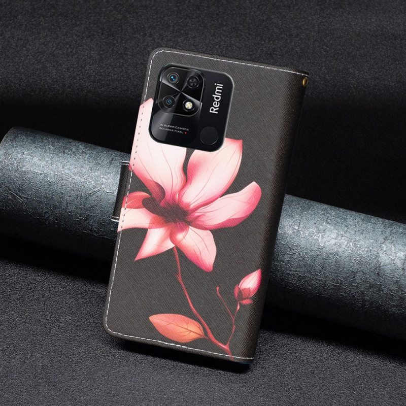 Kotelot Xiaomi Redmi 10C Kukkavetoketjullinen Tasku
