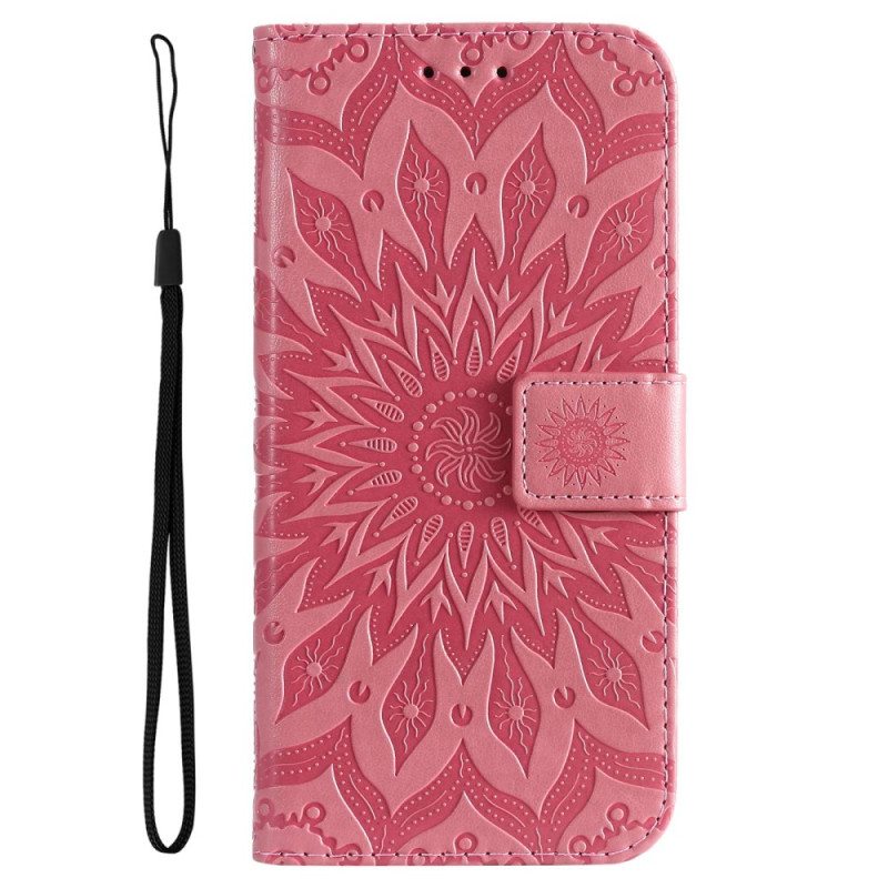 Kotelot Xiaomi Redmi 10C Mandala-aurinko Kaulanauhalla