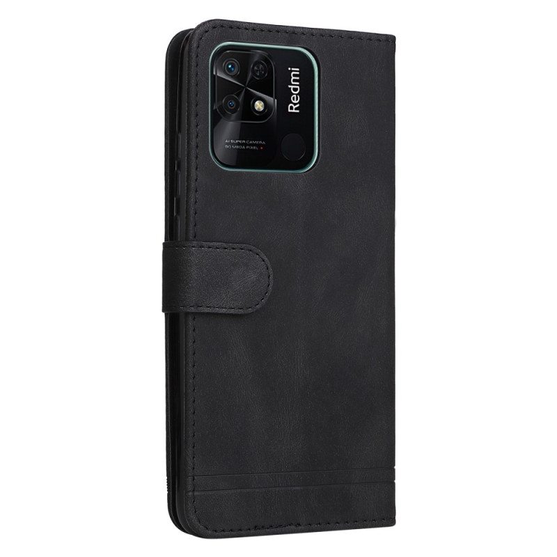 Kotelot Xiaomi Redmi 10C Nahkatyyli Koristeellisella Niitillä