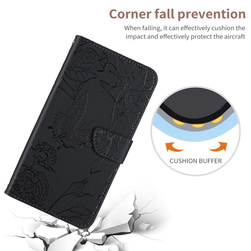 Kotelot Xiaomi Redmi 10C Perhoset Ja Olkahihna