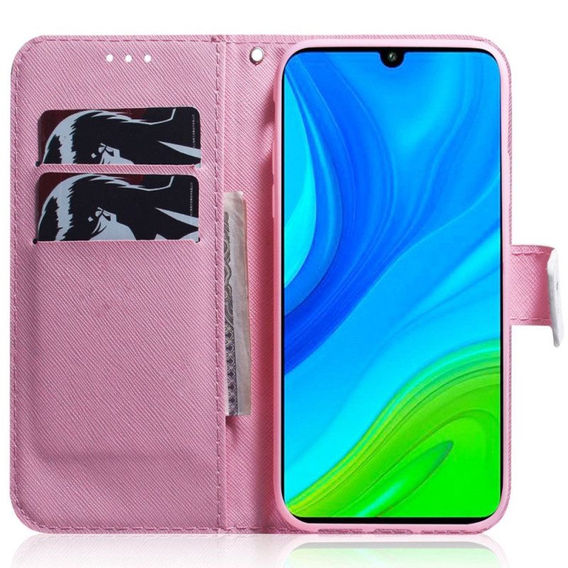 Kotelot Xiaomi Redmi 10C Suojaketju Kuori Harmaa Kissa Hihnalla