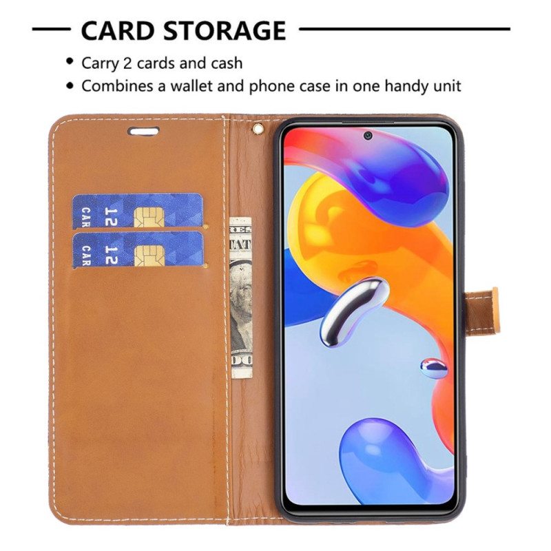 Kotelot Xiaomi Redmi 10C Suojaketju Kuori Kangas- Ja Nahkaefektihihna
