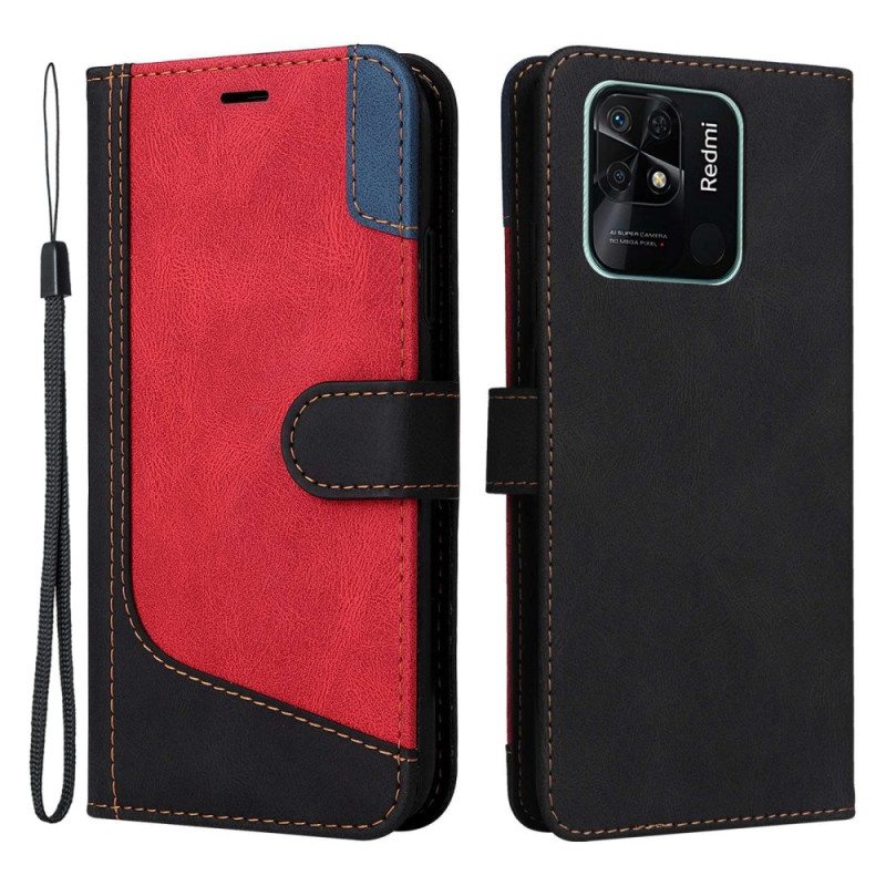 Kotelot Xiaomi Redmi 10C Suojaketju Kuori Kolmivärinen Hihna