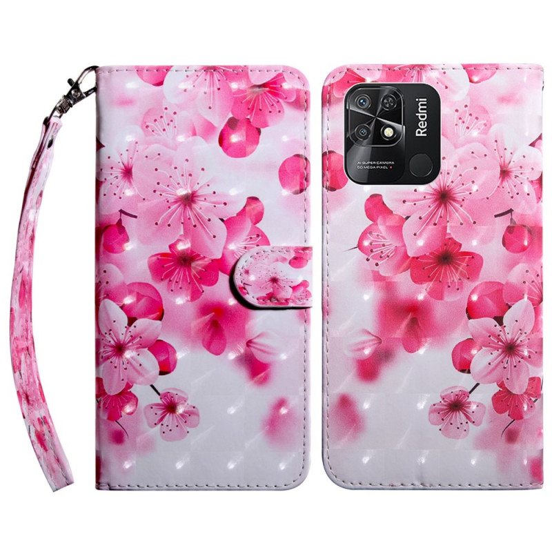 Kotelot Xiaomi Redmi 10C Suojaketju Kuori Strap Kukat