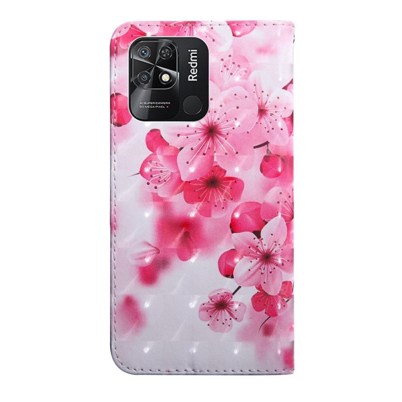 Kotelot Xiaomi Redmi 10C Suojaketju Kuori Strap Kukat