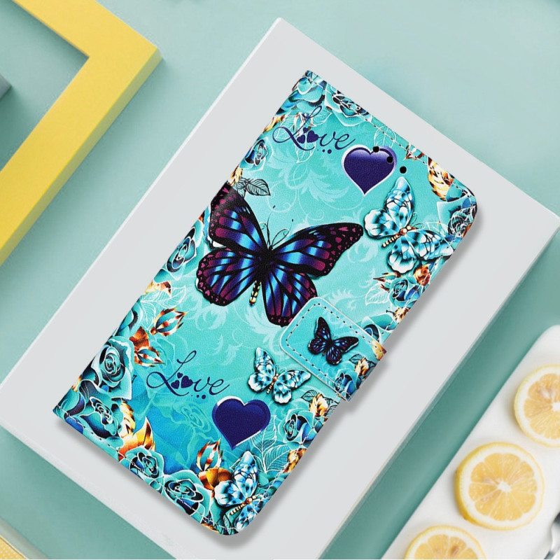 Kotelot Xiaomi Redmi 10C Suojaketju Kuori Strappy Flying Butterflies