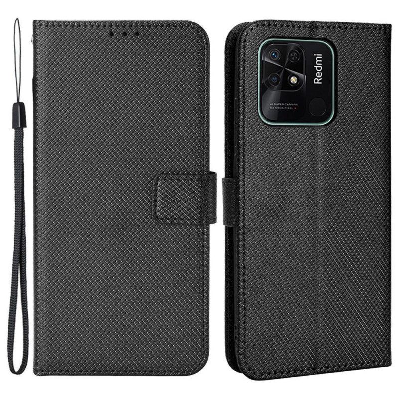 Kotelot Xiaomi Redmi 10C Suojaketju Kuori Tyylikäs Strappy Faux Leather