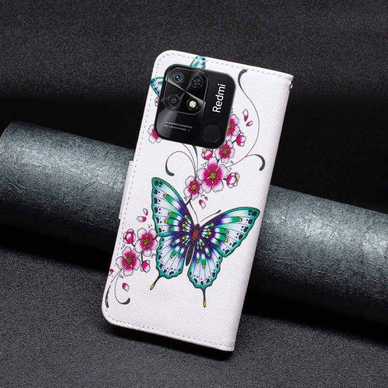 Kotelot Xiaomi Redmi 10C Värikkäitä Perhosia