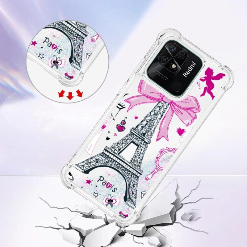 Kuori Xiaomi Redmi 10C Eiffel-tornin Paljetteja